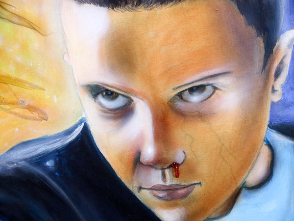 E11even acrylique et résine sur toile 100x50 cm 2018