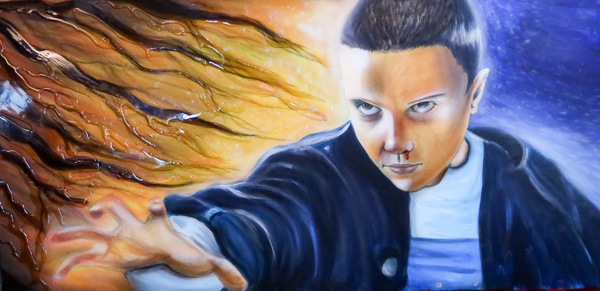 E11even acrylique et résine sur toile 100x50 cm 2018