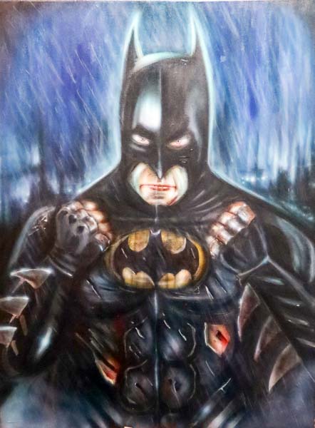 Daredevil 2018 acrylique et résine sur toile  50x 75 cm